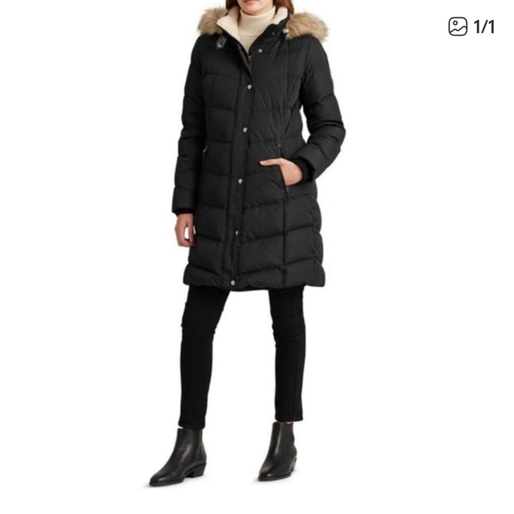 Ralph Lauren - Down-filled coat with Faux Fur trim on hood. Size XS - Picture 2 of 11